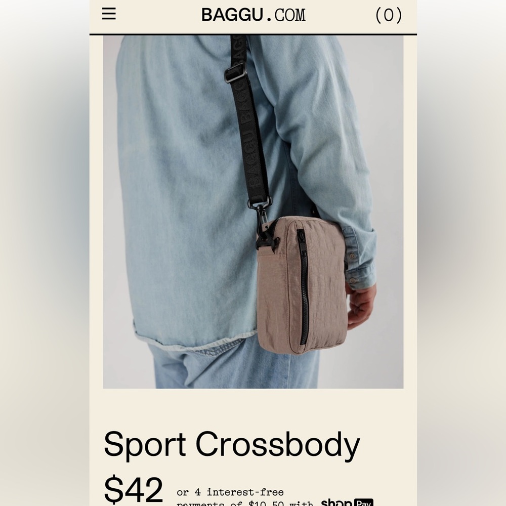 Baggu Sport Crossbody Taupe Bag